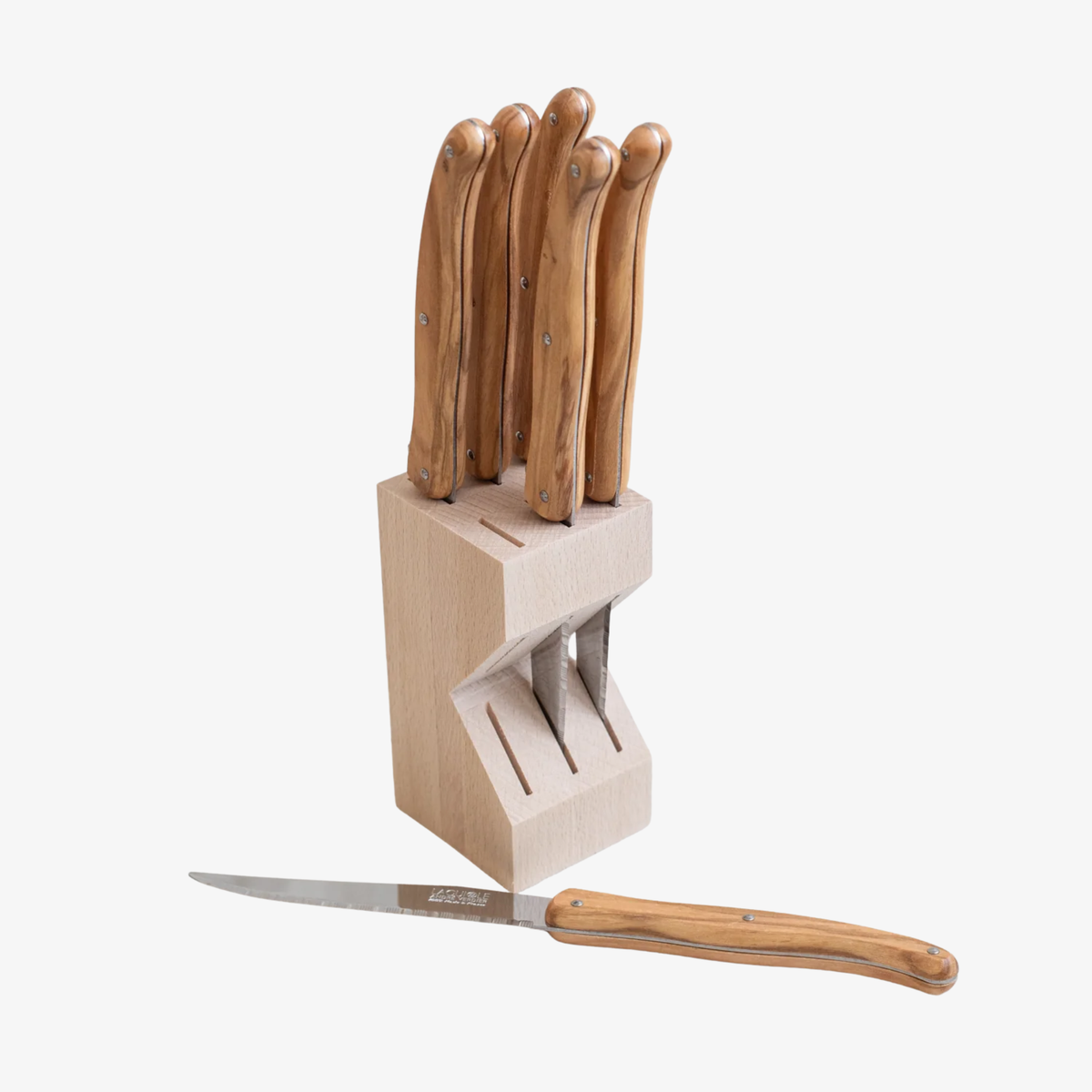 6 Piece Steak Knife Set in Wooden Block