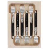 6 Piece Dinner Fork Set in Wooden Tray