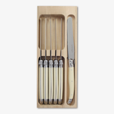 6 Piece Dinner Knife Set in Wooden Tray