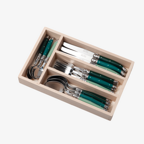 24 Piece Cutlery Set in Wooden Presentation Tray