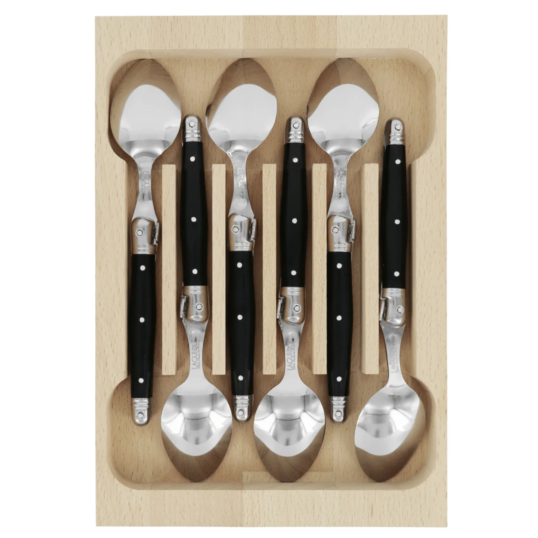 6 Piece Teaspoon Set in Wooden Tray