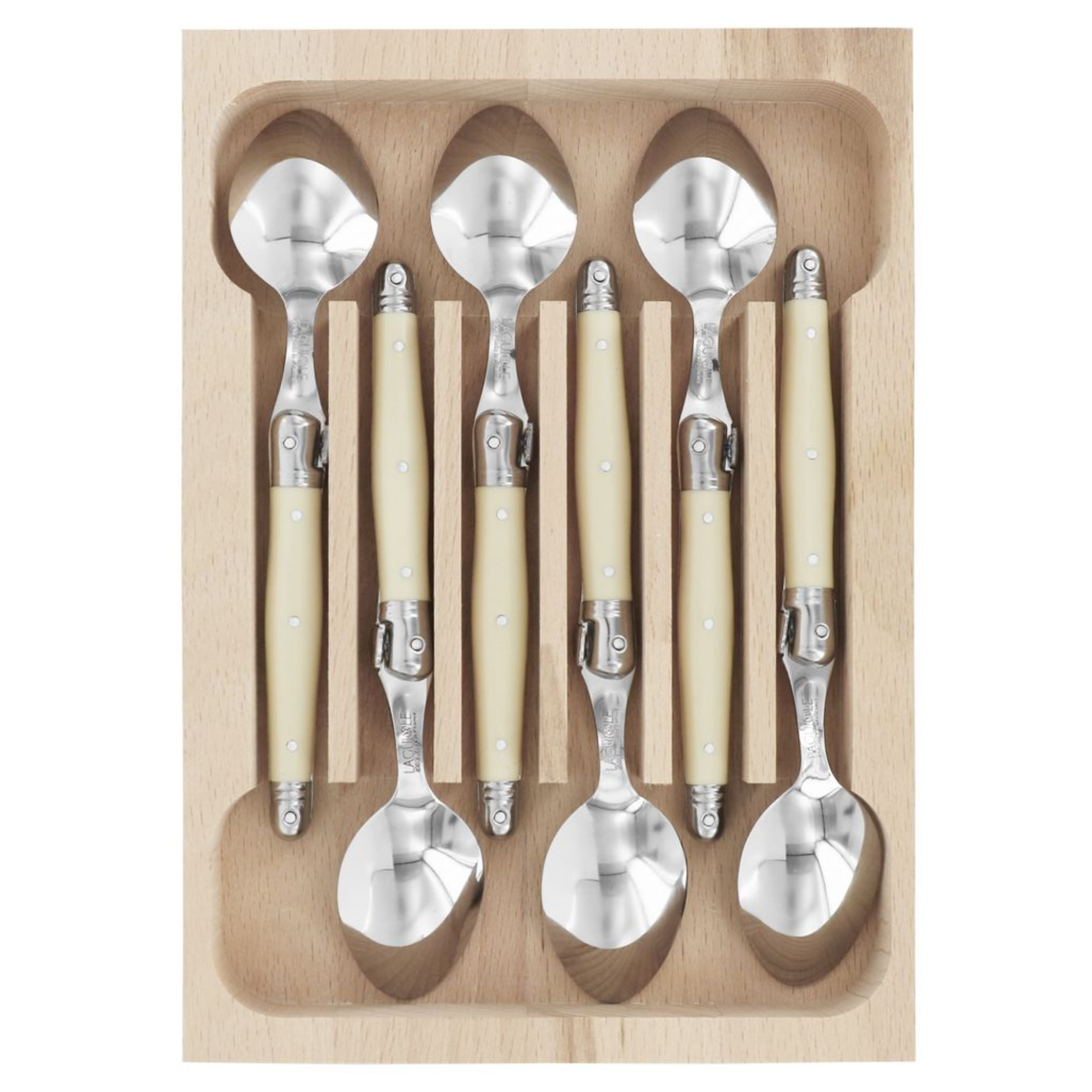 6 Piece Teaspoon Set in Wooden Tray