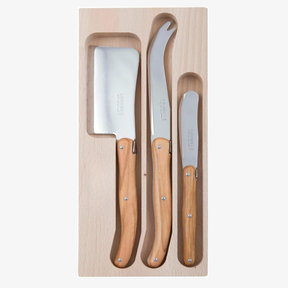 Cheese Knife, Cleaver & Butter Knife Set in a Tray
