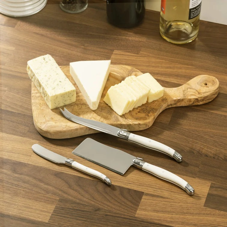 Cheese Knife, Cleaver & Butter Knife Set in a Tray