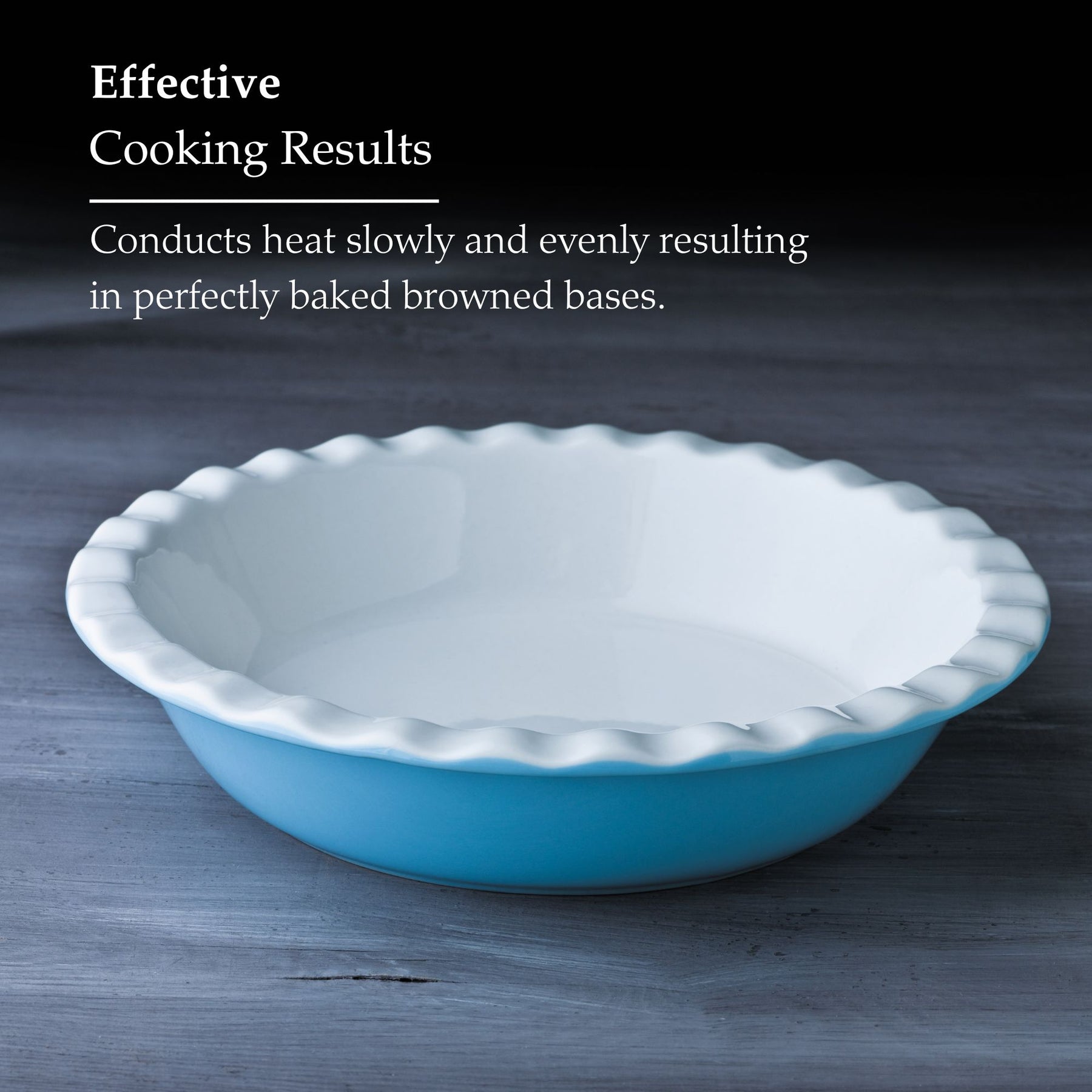 Porcelain Round Pie Dish with Crinkle Crust Rim