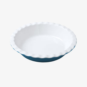 Porcelain Round Pie Dish with Crinkle Crust Rim