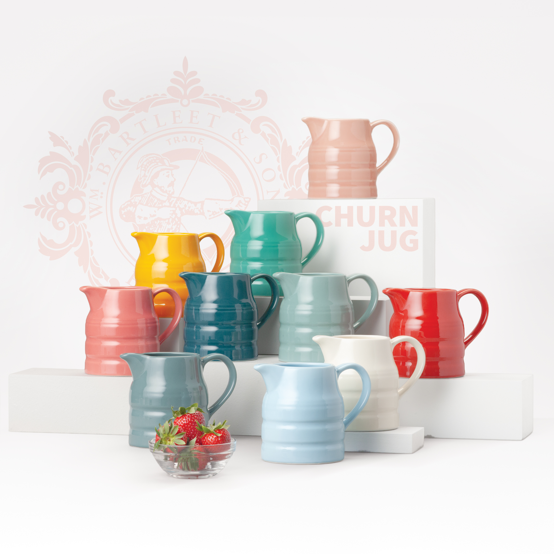 Coloured Glaze Churn Jug, 1 Pint