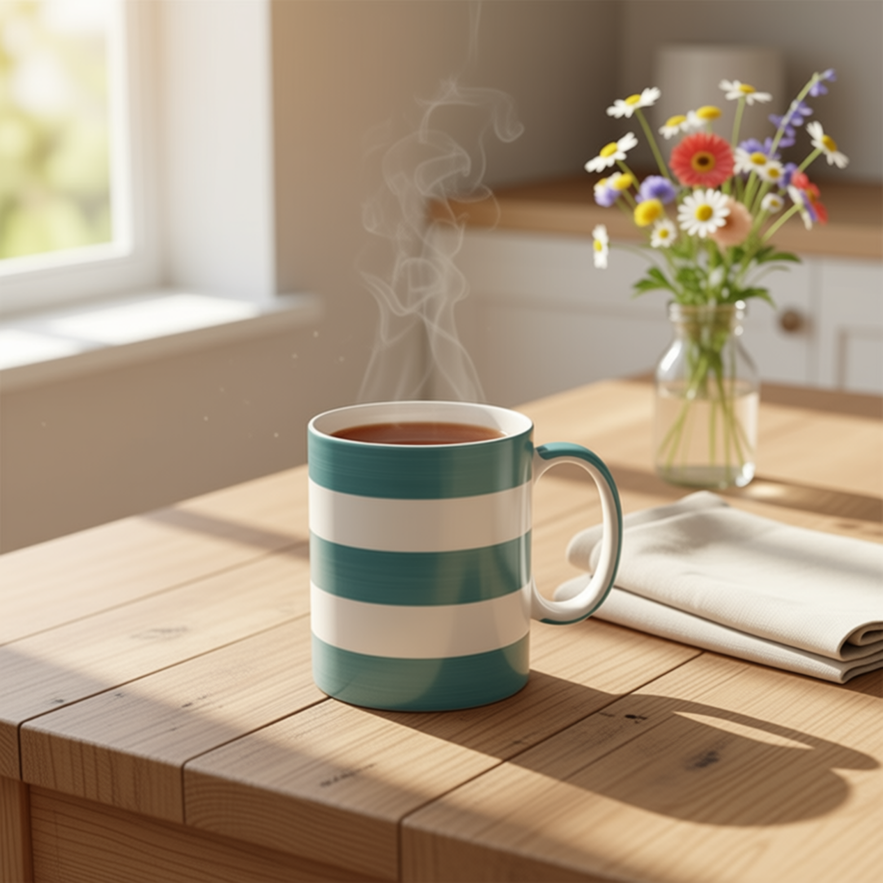 Hand Decorated, Large 1 Pint Mug, Stripe