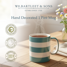 Hand Decorated, Large 1 Pint Mug, Stripe