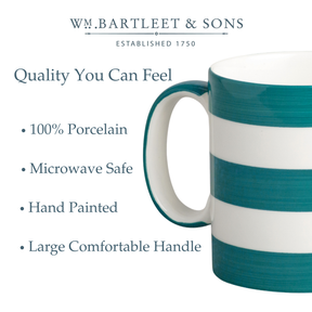 Hand Decorated, Large 1 Pint Mug, Stripe