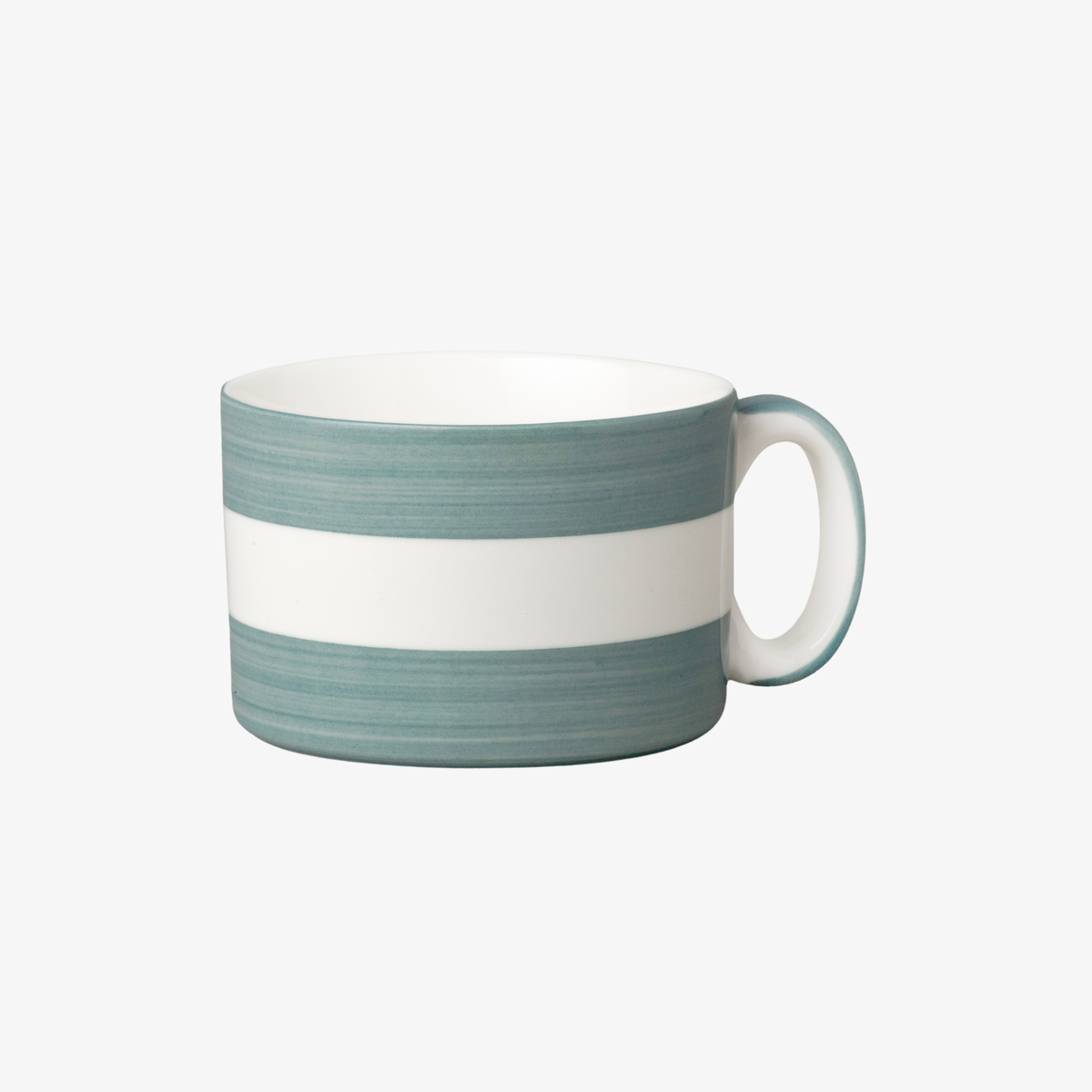Hand Decorated, Wide & Low Mug, Stripe