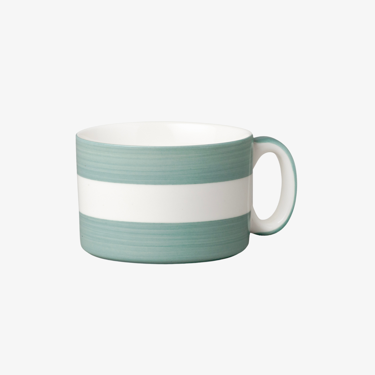 Hand Decorated, Wide & Low Mug, Stripe