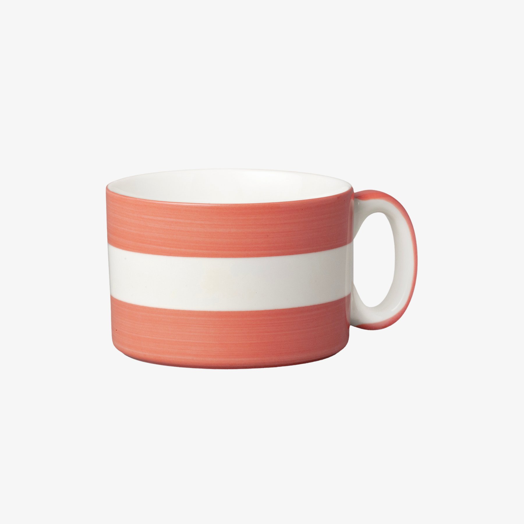 Hand Decorated, Wide & Low Mug, Stripe
