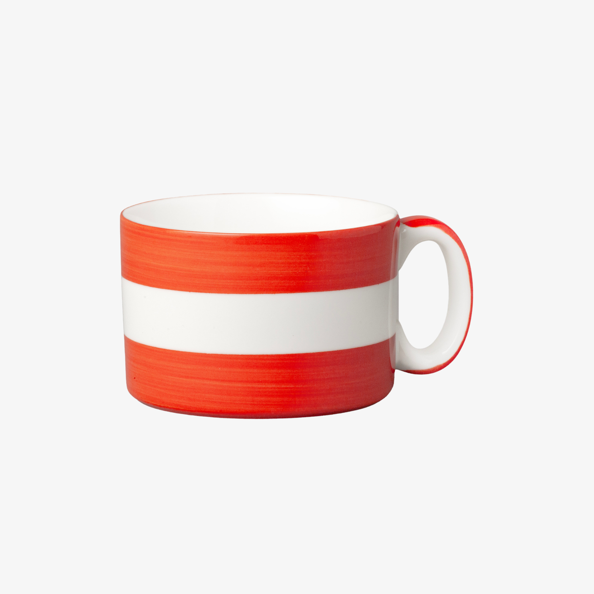 Hand Decorated, Wide & Low Mug, Stripe
