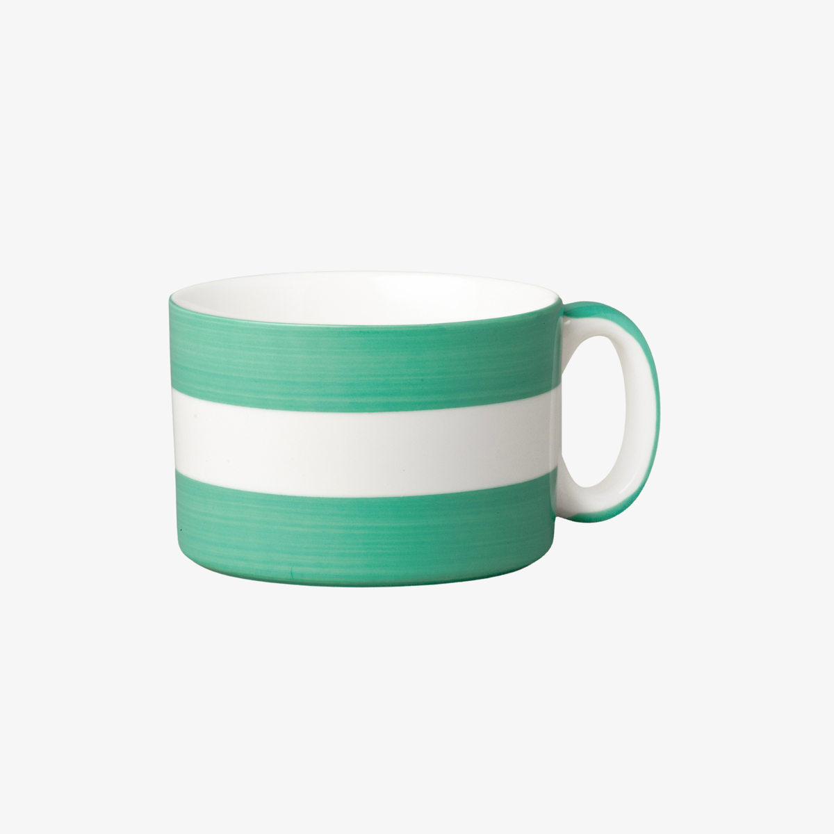 Hand Decorated, Wide & Low Mug, Stripe