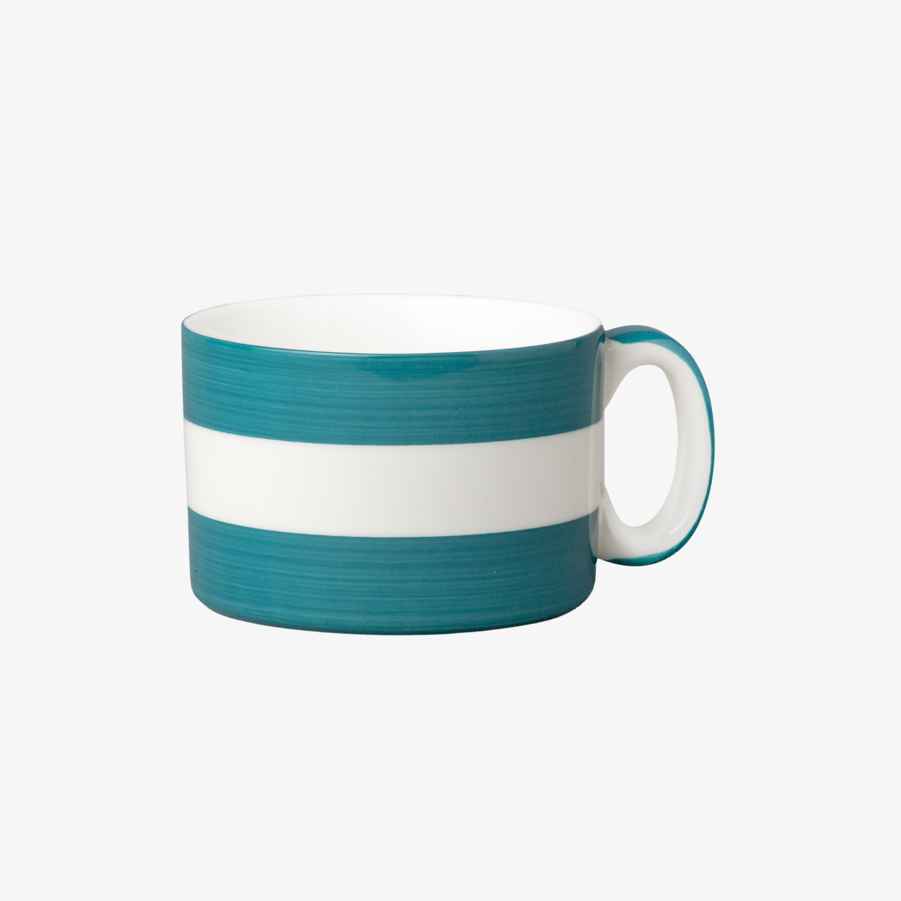 Hand Decorated, Wide & Low Mug, Stripe