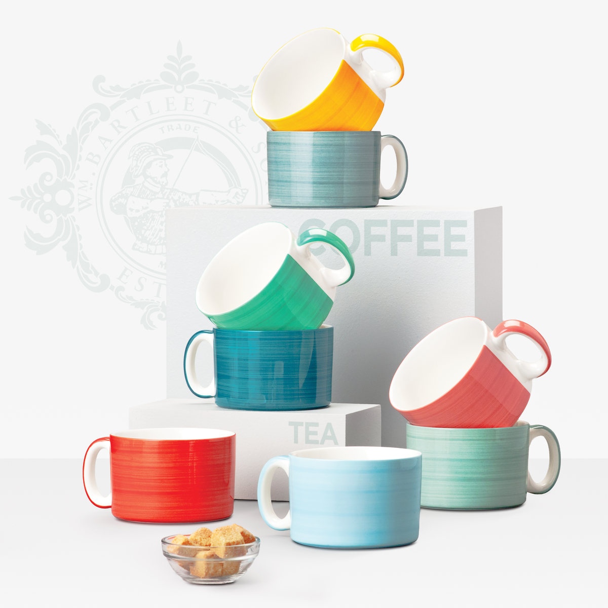 Hand Decorated, Wide & Low Mug, Solid