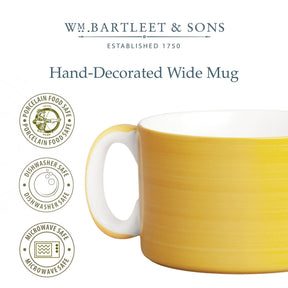 Hand Decorated, Wide & Low Mug, Solid