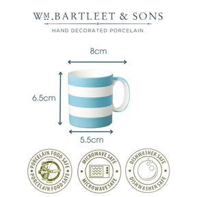 Hand Decorated Espresso Mug, Set of 4, Striped