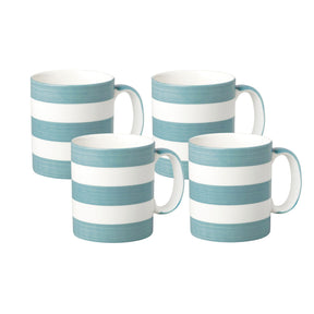 Hand Decorated Espresso Mug, Set of 4, Striped
