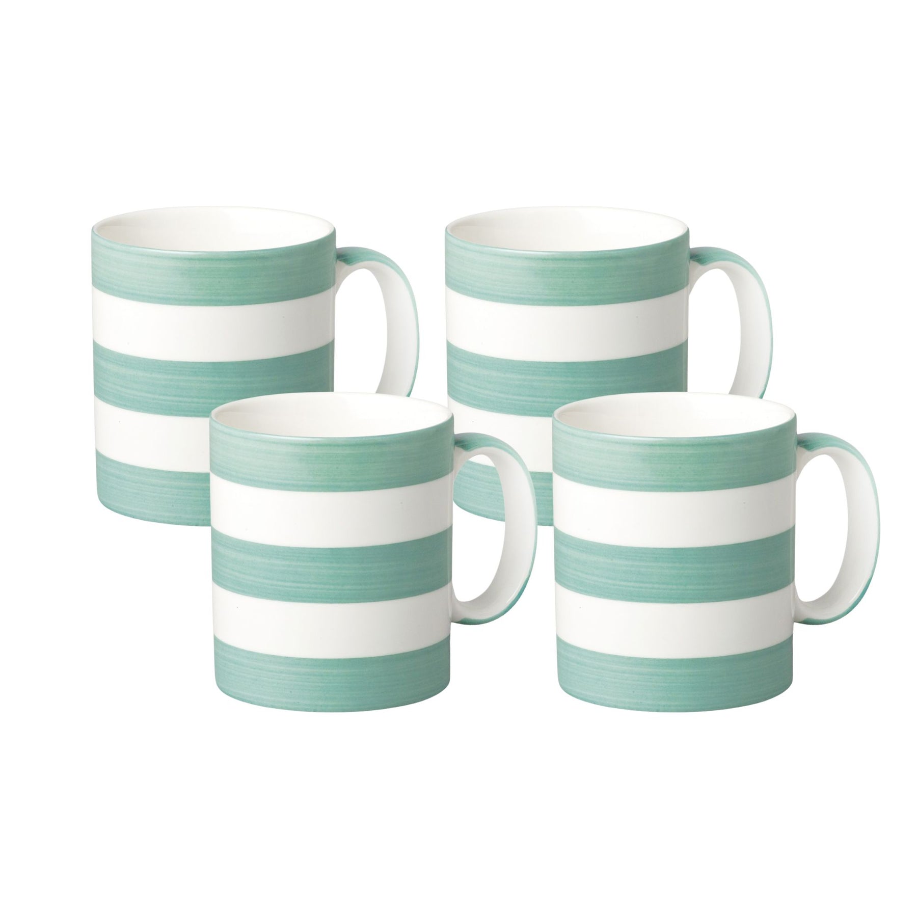 Hand Decorated Espresso Mug, Set of 4, Striped
