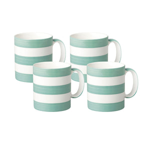 Hand Decorated Espresso Mug, Set of 4, Striped