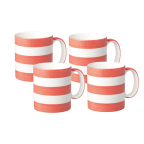 Hand Decorated Espresso Mug, Set of 4, Striped