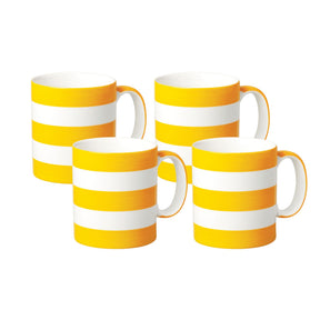 Hand Decorated Espresso Mug, Set of 4, Striped
