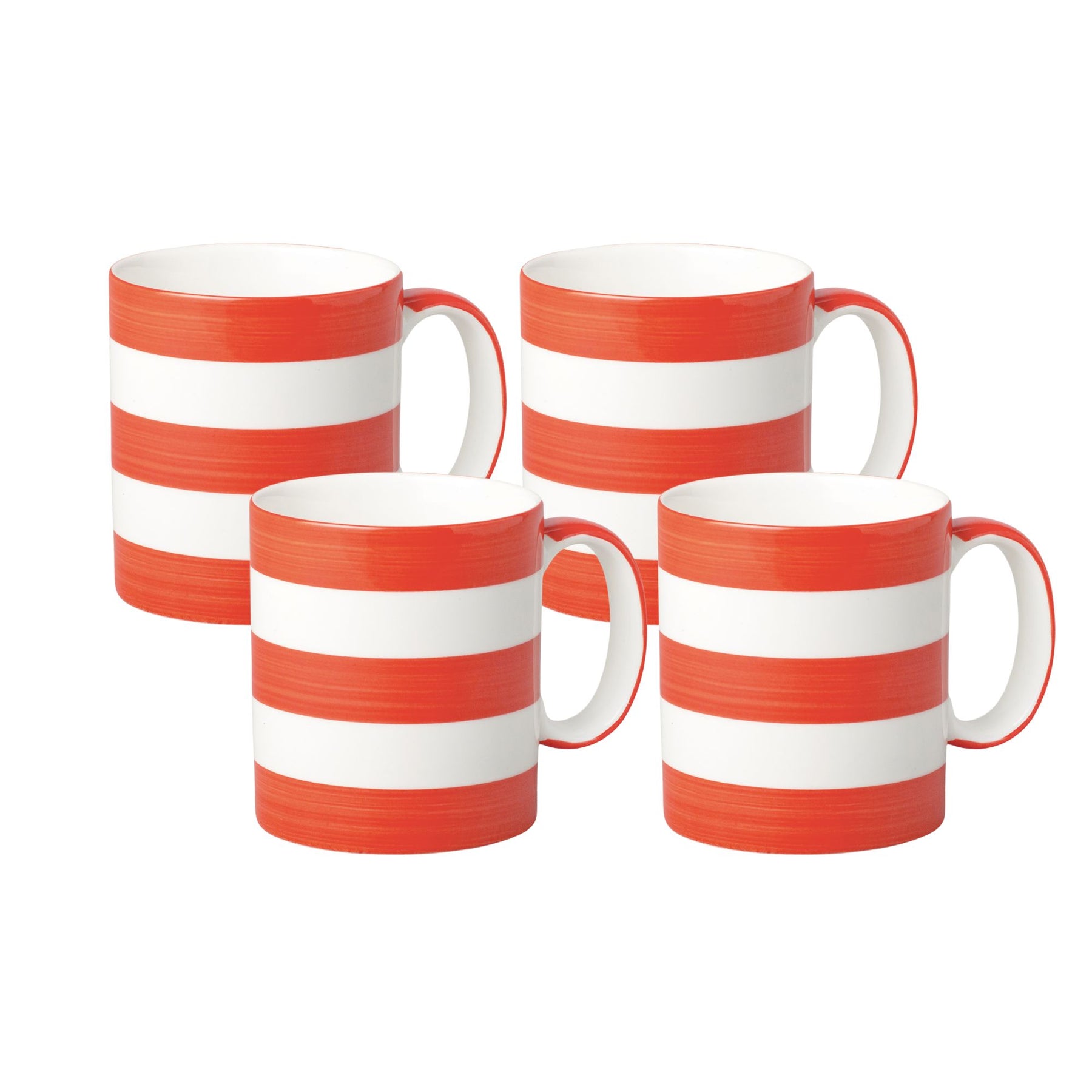 Hand Decorated Espresso Mug, Set of 4, Striped
