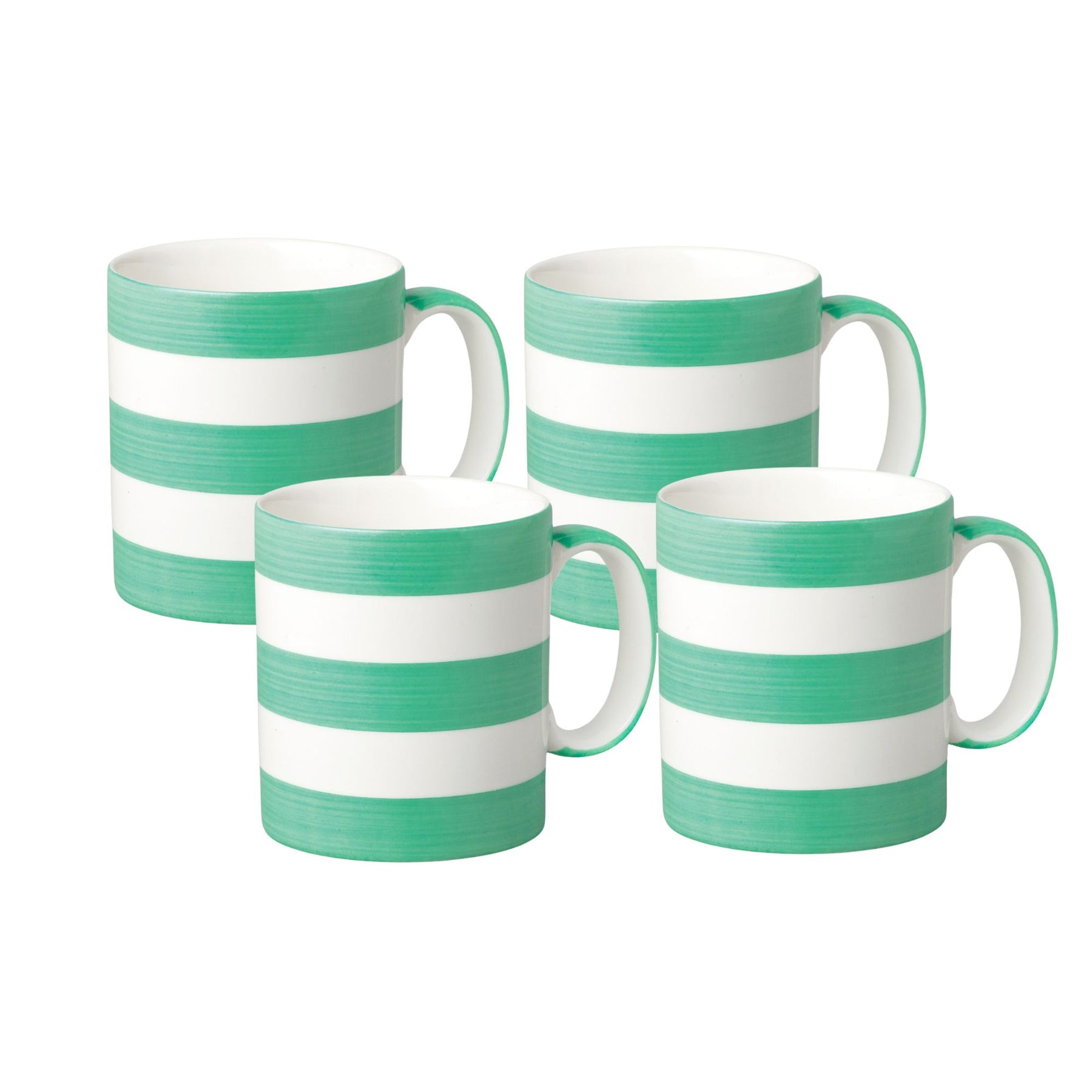 Hand Decorated Espresso Mug, Set of 4, Striped