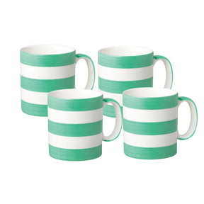 Hand Decorated Espresso Mug, Set of 4, Striped