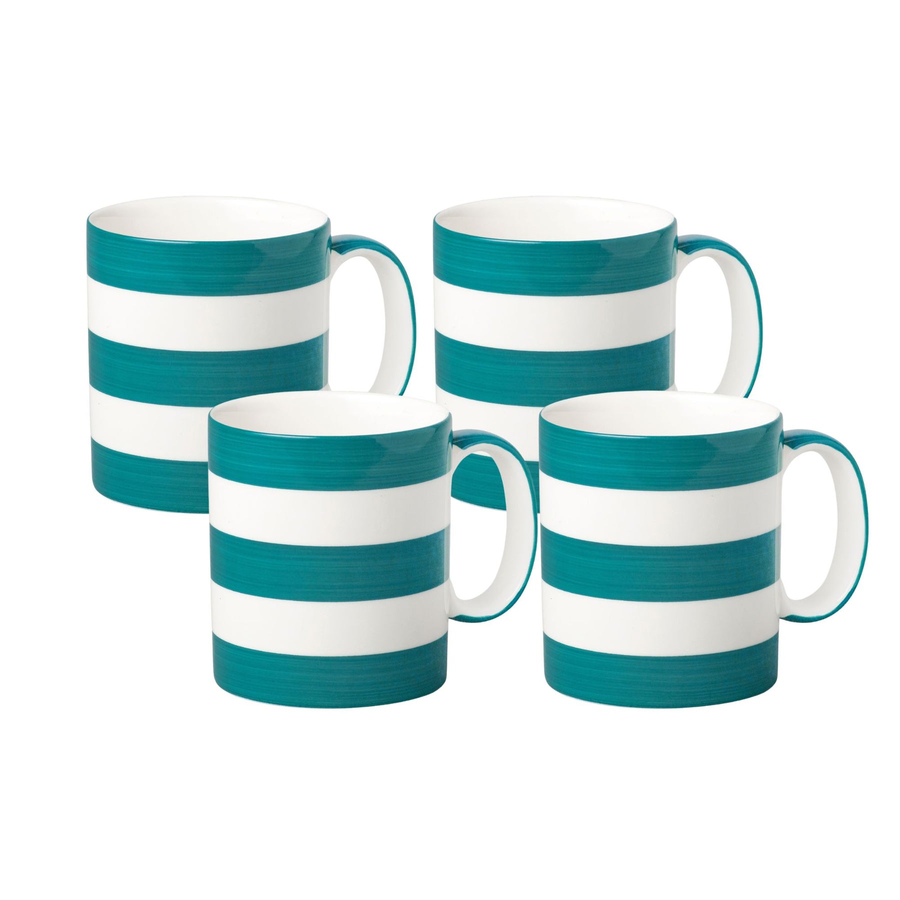 Hand Decorated Espresso Mug, Set of 4, Striped