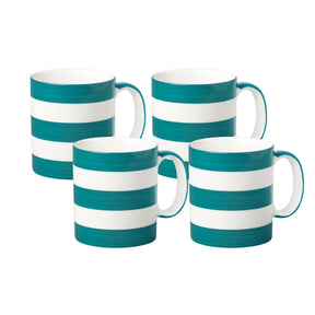 Hand Decorated Espresso Mug, Set of 4, Striped