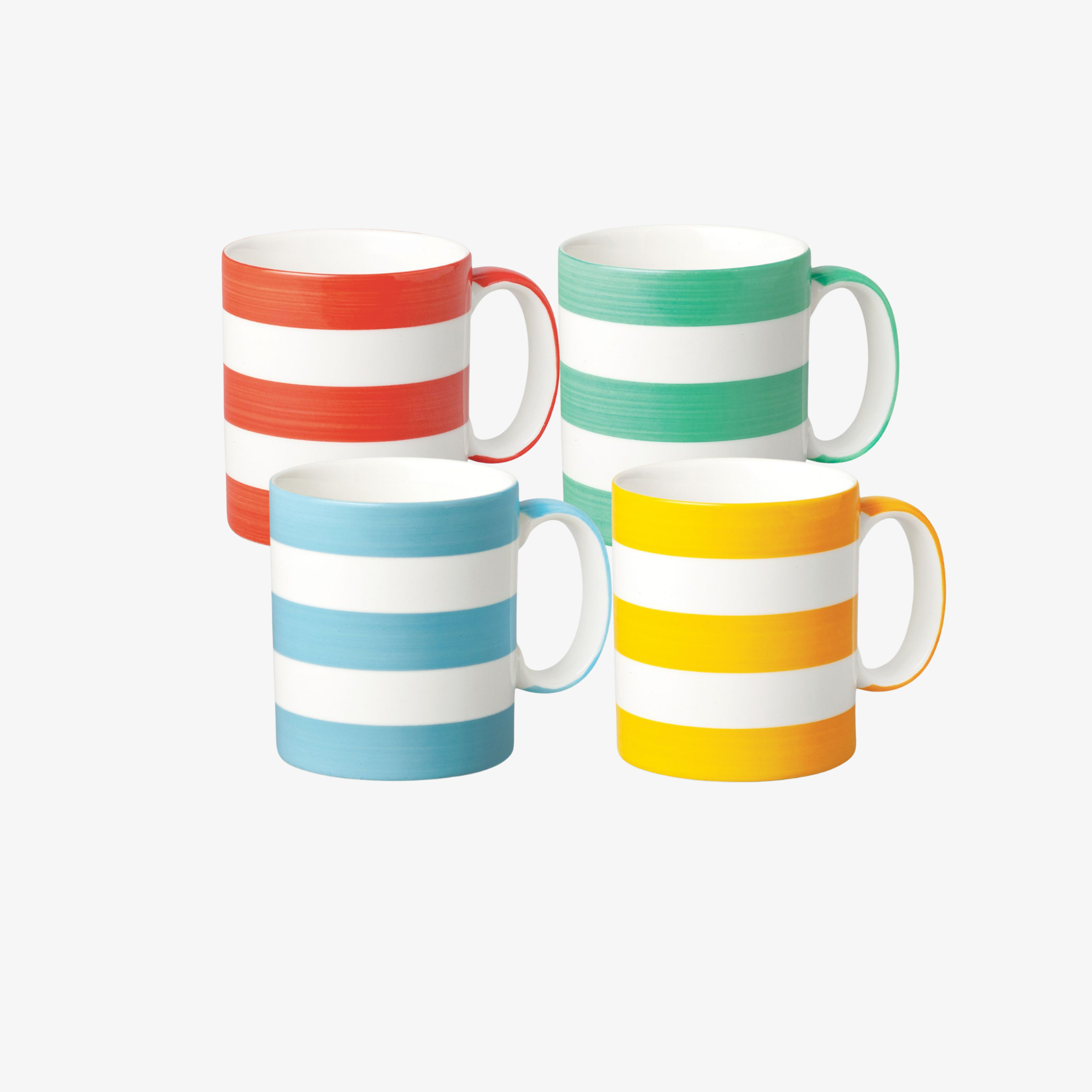 Hand Decorated Espresso Mug, Set of 4, Striped