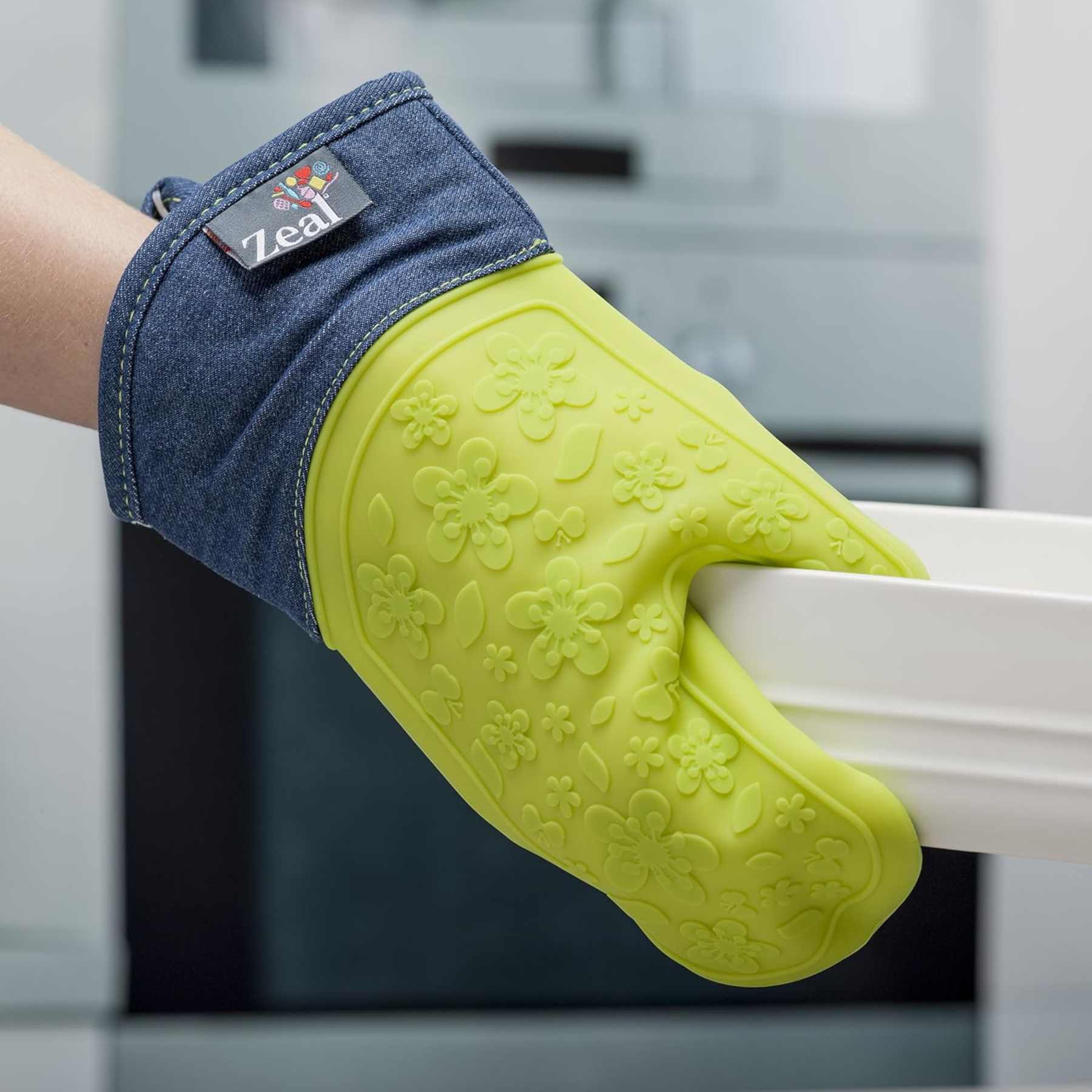 Steam Stop™ Silicone Single Oven Glove, Demin