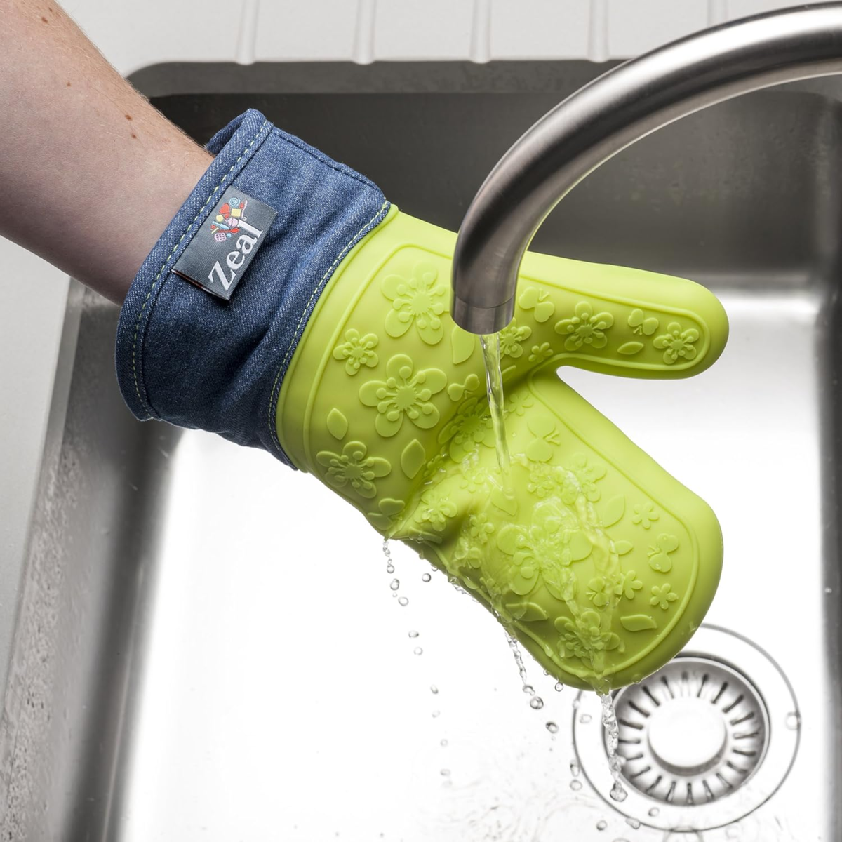 Steam Stop™ Silicone Single Oven Glove, Demin