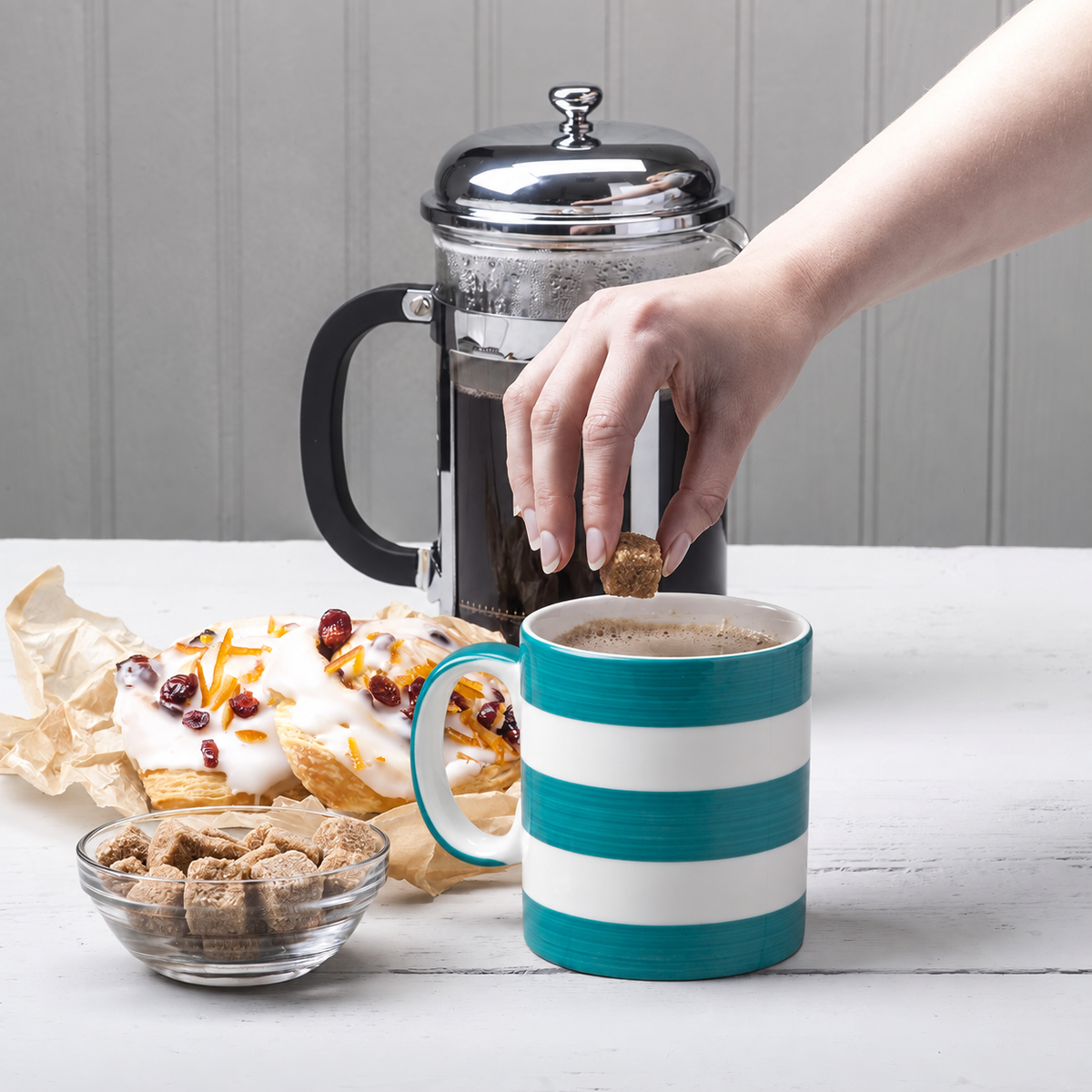 Hand Decorated, Large 1 Pint Mug, Stripe