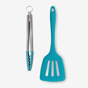 Silicone Kitchen Tongs & Slotted Turner Set