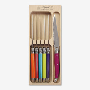 6 Piece Steak Knife Set in Wooden Tray