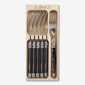 6 Piece Dinner Fork Set in Wooden Tray