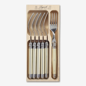 6 Piece Dinner Fork Set in Wooden Tray