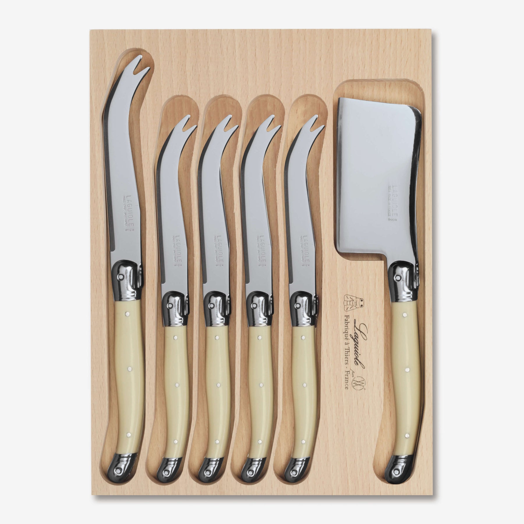 Cheese Knife & Cleaver Set in Tray