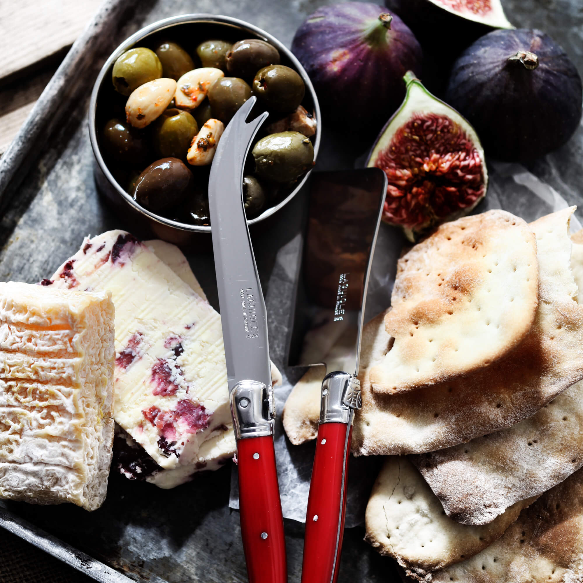 Cheese Knife, Fork & Cleaver Set in Tray