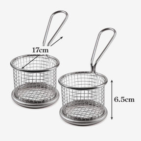 Mini Stainless Steel Serving Basket, Set of 2
