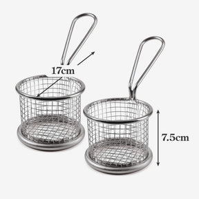 Mini Stainless Steel Serving Basket, Set of 2