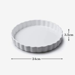 Porcelain Round Flan Dish, Available in 6 Sizes