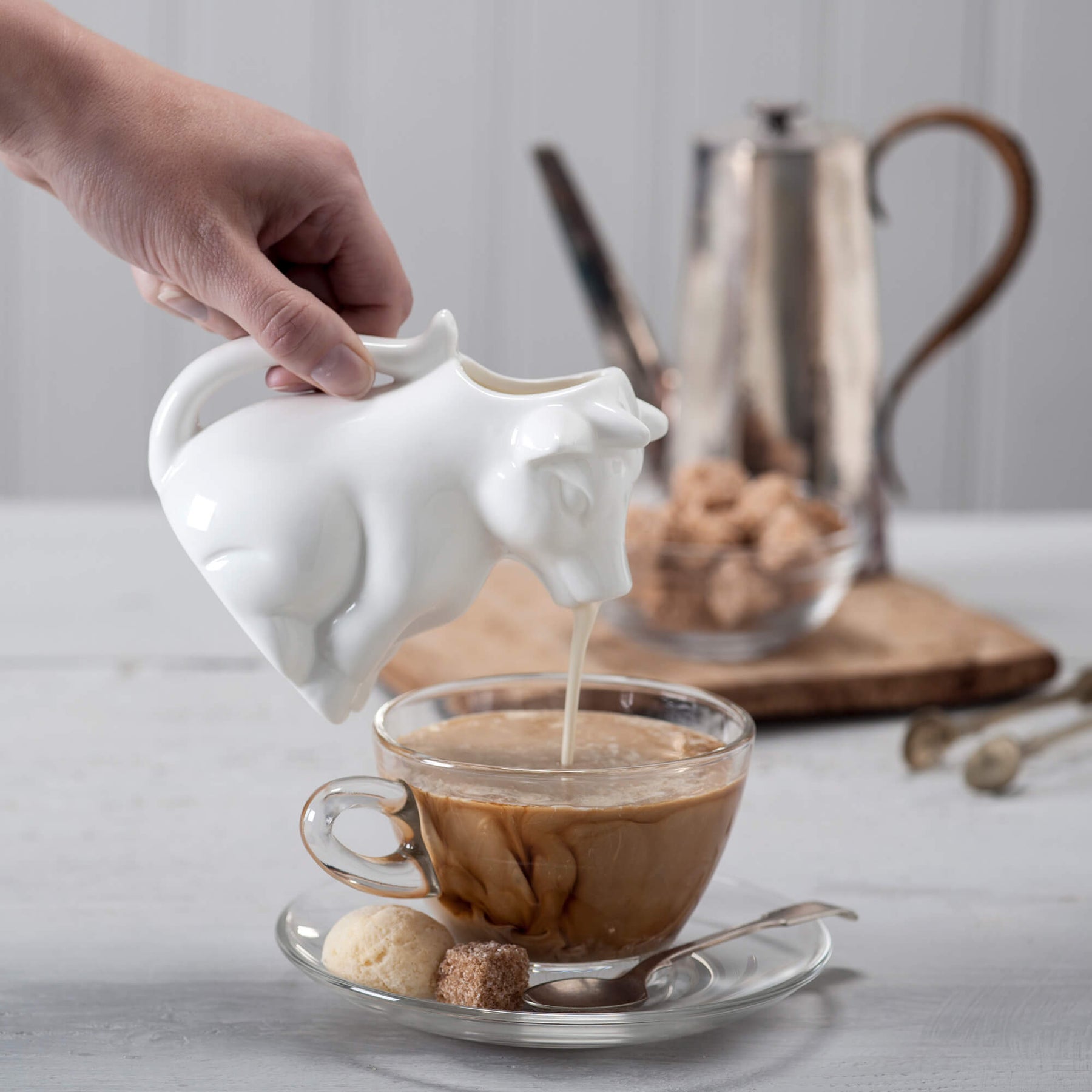 Porcelain Cow Milk Creamer Jug, Available in 2 Sizes