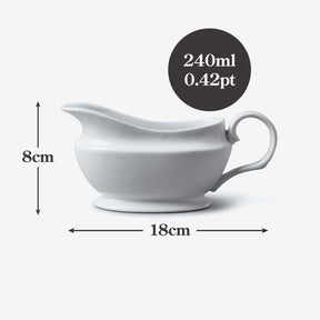 Porcelain Gravy & Sauce Boat, Available in 3 Sizes