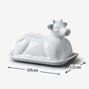Porcelain Cow Design Butter Dish