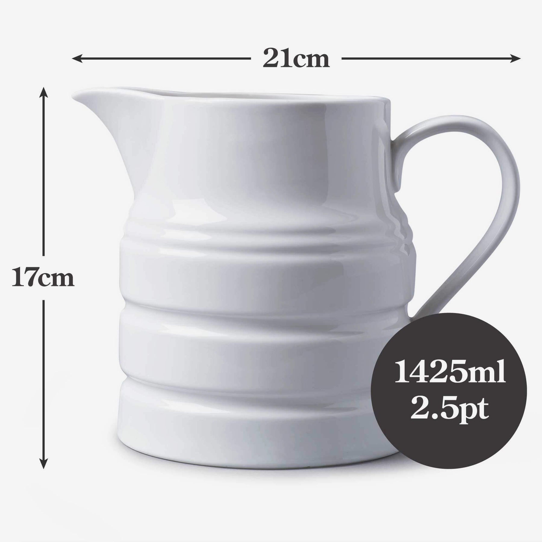 Porcelain Traditional Churn Jug, Available in 5 Sizes